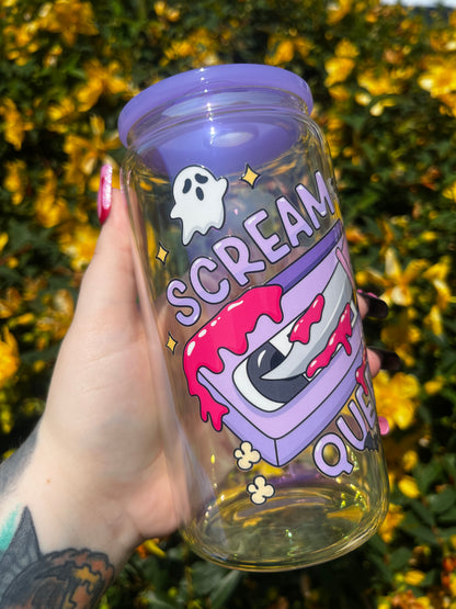 Scream Queens Libbey Glass Cup With Straw