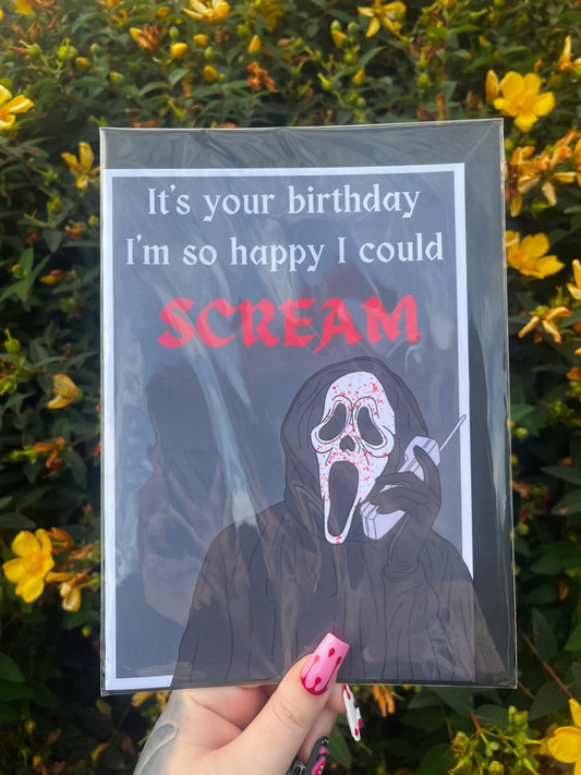 Scream Birthday Card