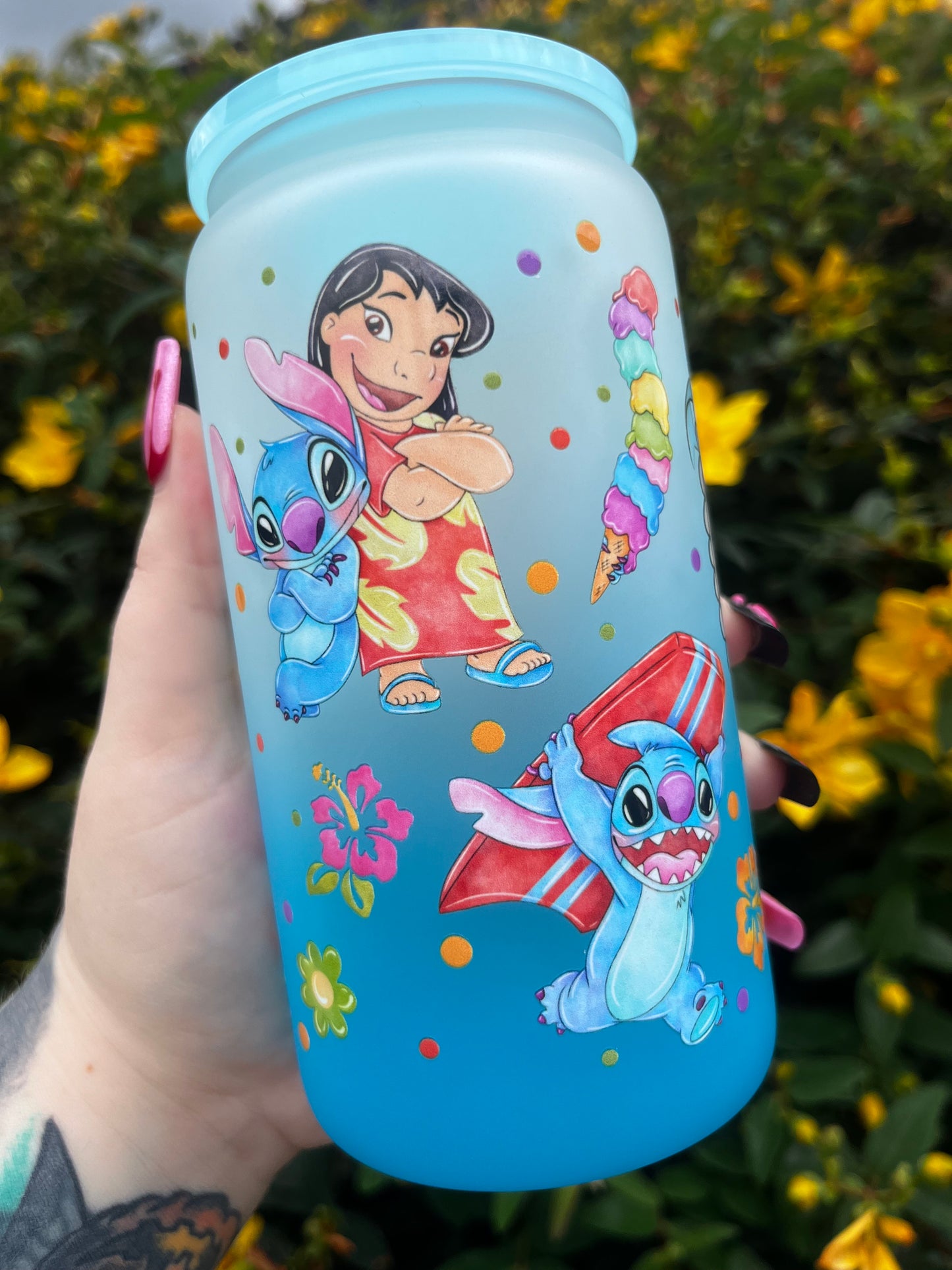 Ohana Means Family Glass Cup