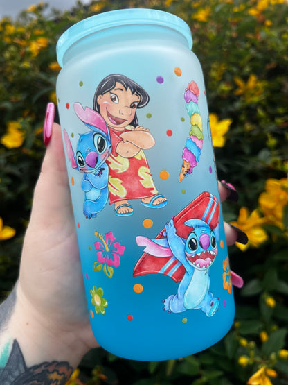 Ohana Means Family Glass Cup