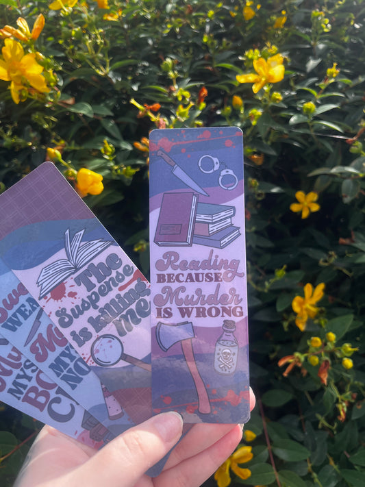 Reading Because Murder Is Wrong Bookmark