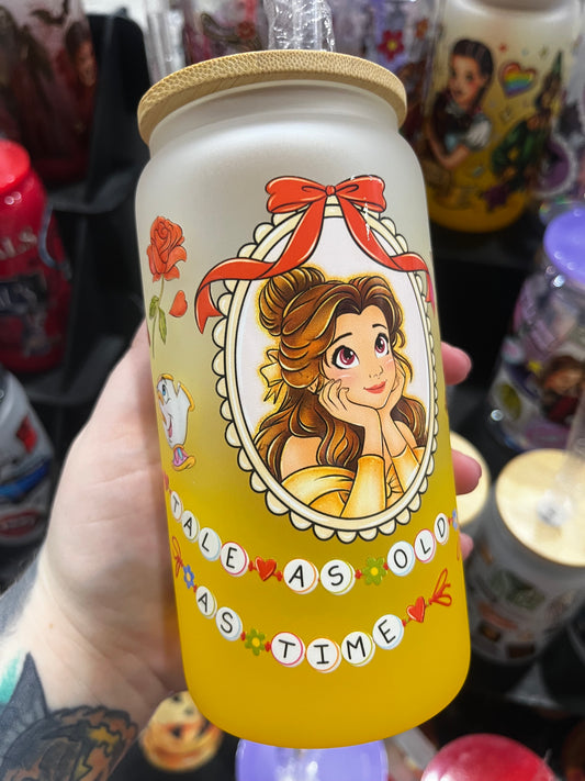 A Tale as Old as Time Glass Cup