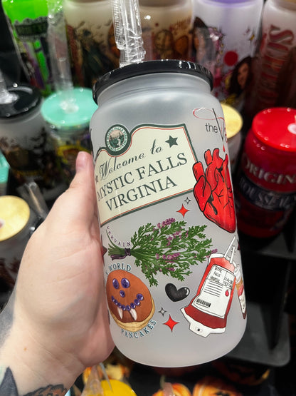 Mystic Falls TVD Glass Cup