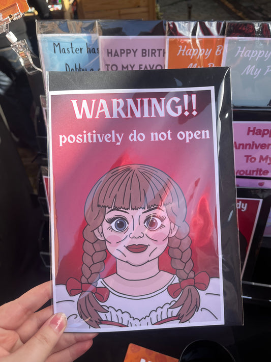 Warning Positively Do Not Open Card