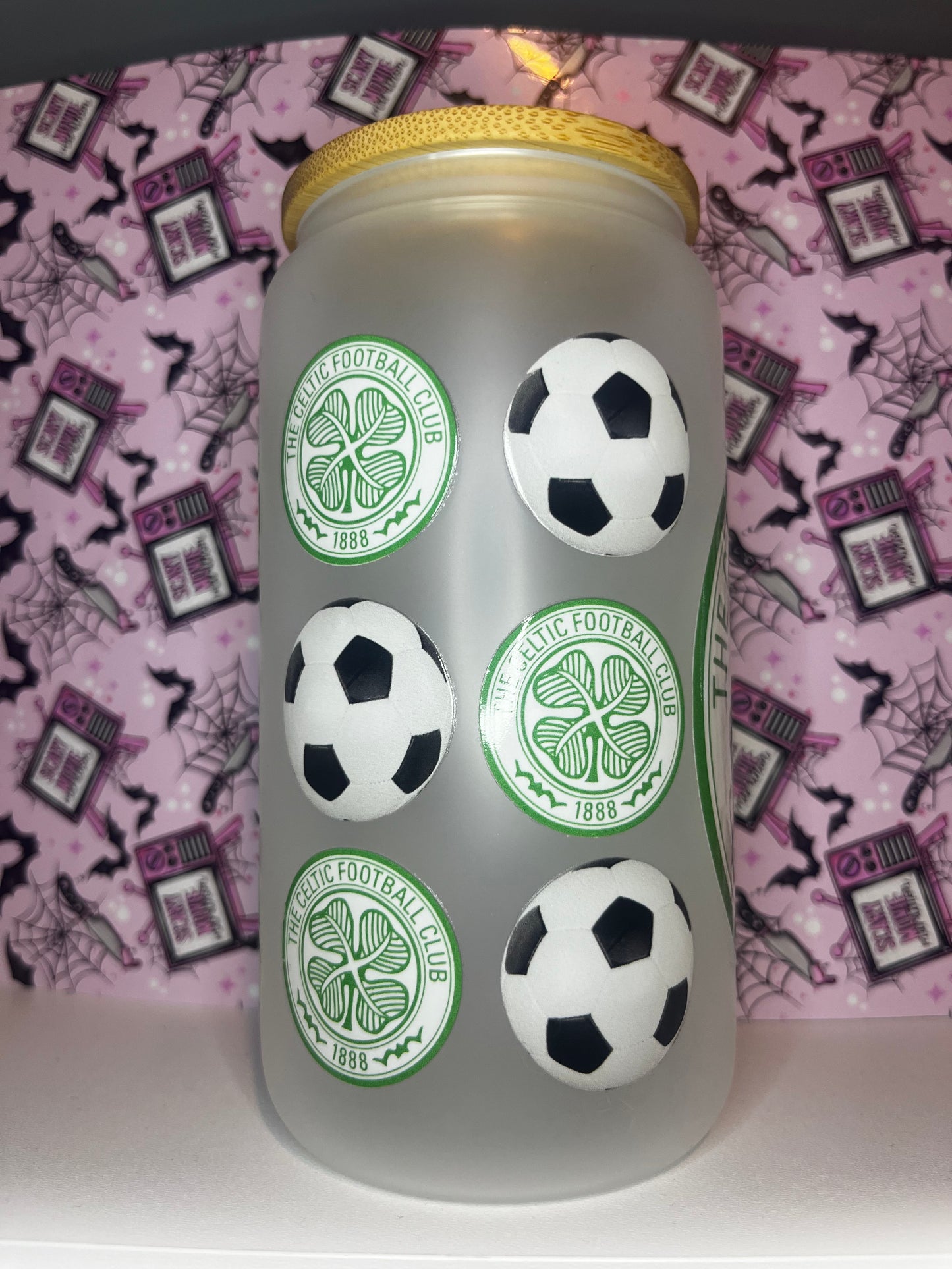 Celtic Football Glass Cup
