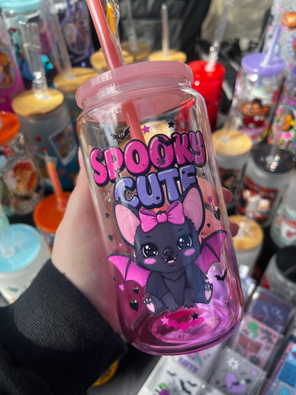Spooky Cute Bat Libbey Glass Cup