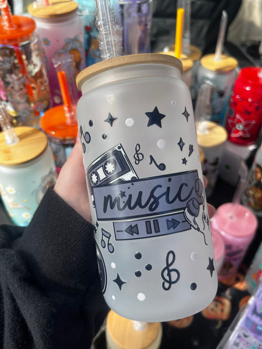 Musical Notes Glass Cup