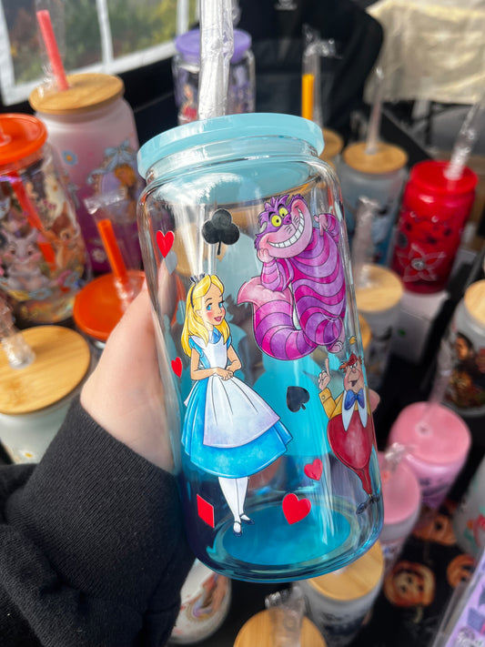 Alice Wonderland Glass Cup