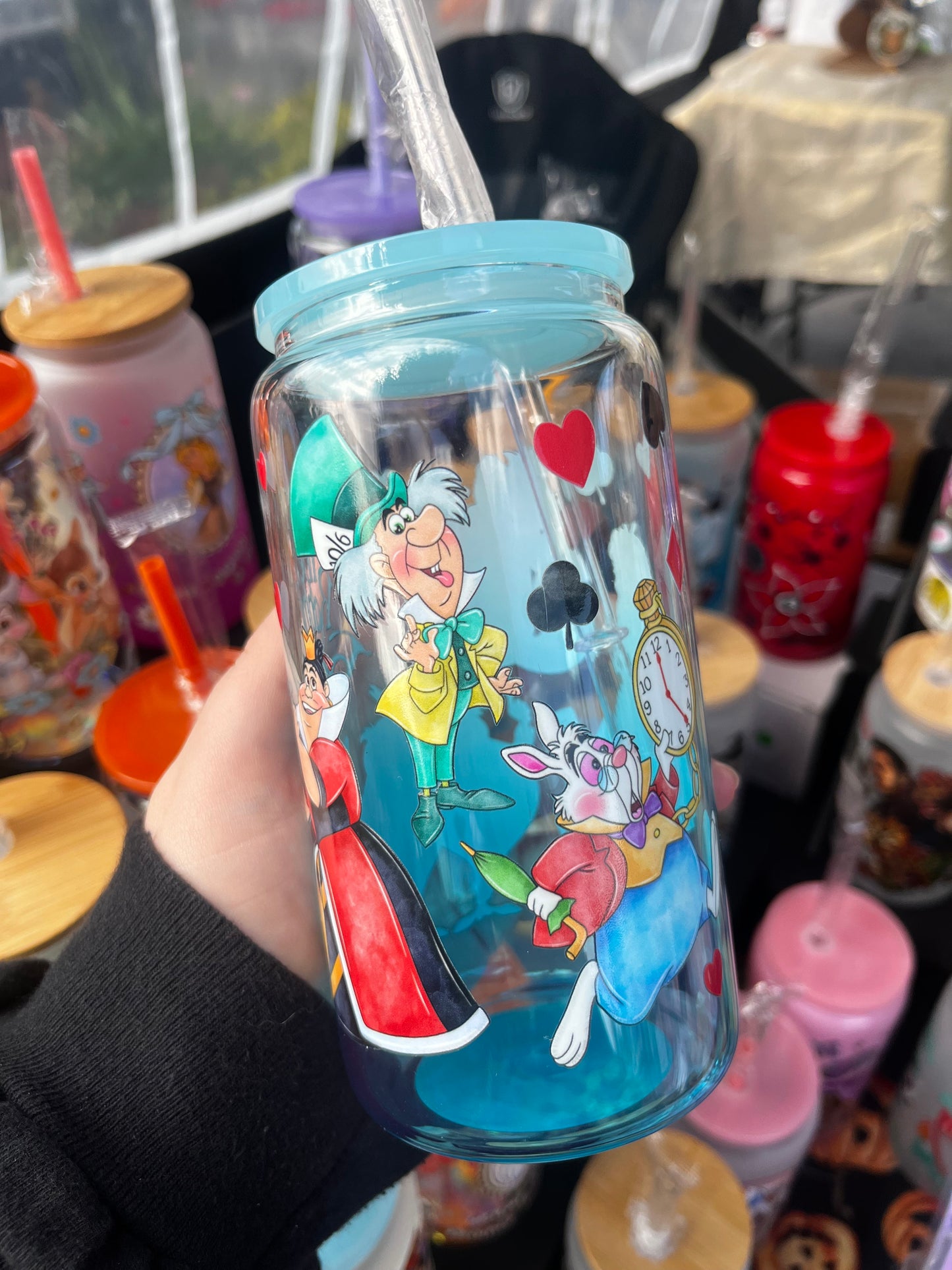 Alice Wonderland Glass Cup