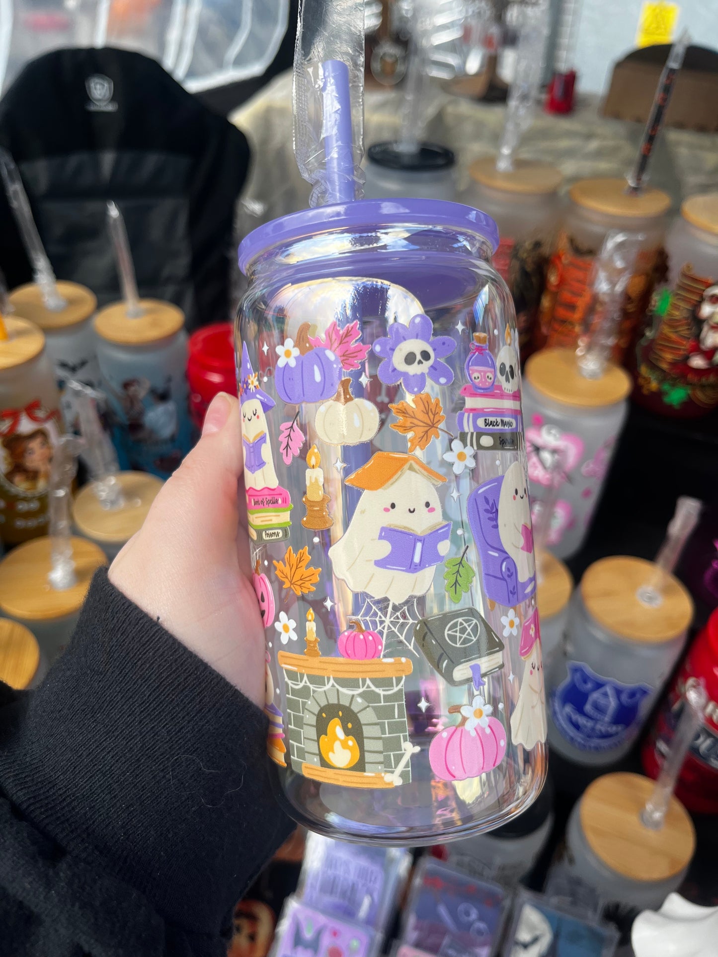 Spooky Ghosts Glass Cup
