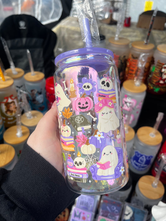 Spooky Ghosts Glass Cup