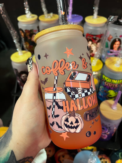 Coffee & Halloween Glass Cup