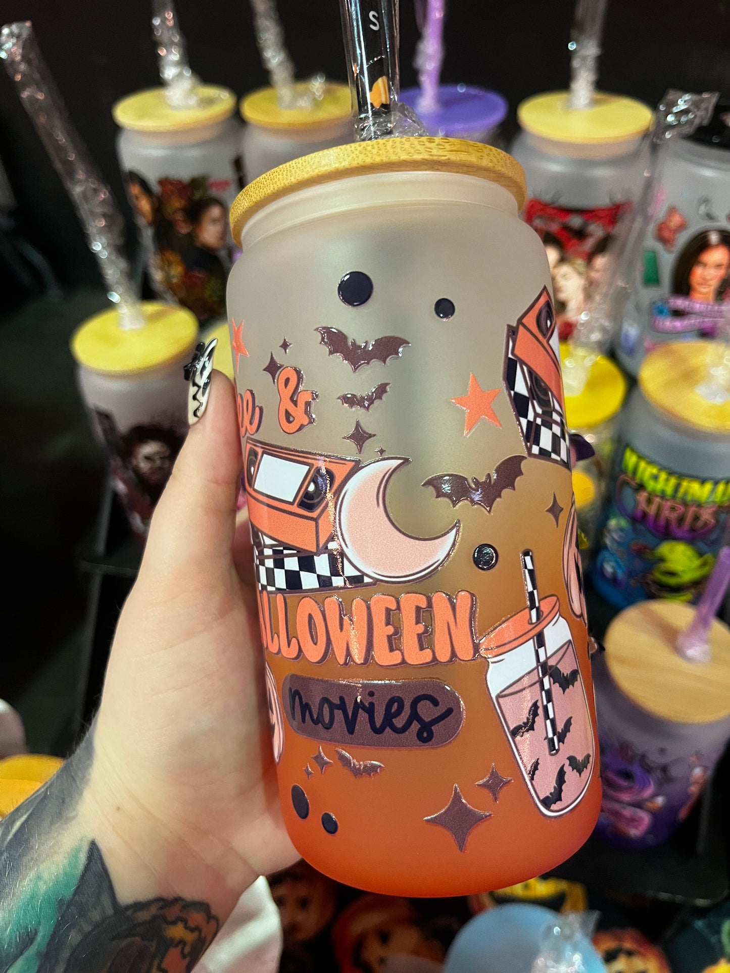 Coffee & Halloween Glass Cup