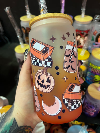 Coffee & Halloween Glass Cup