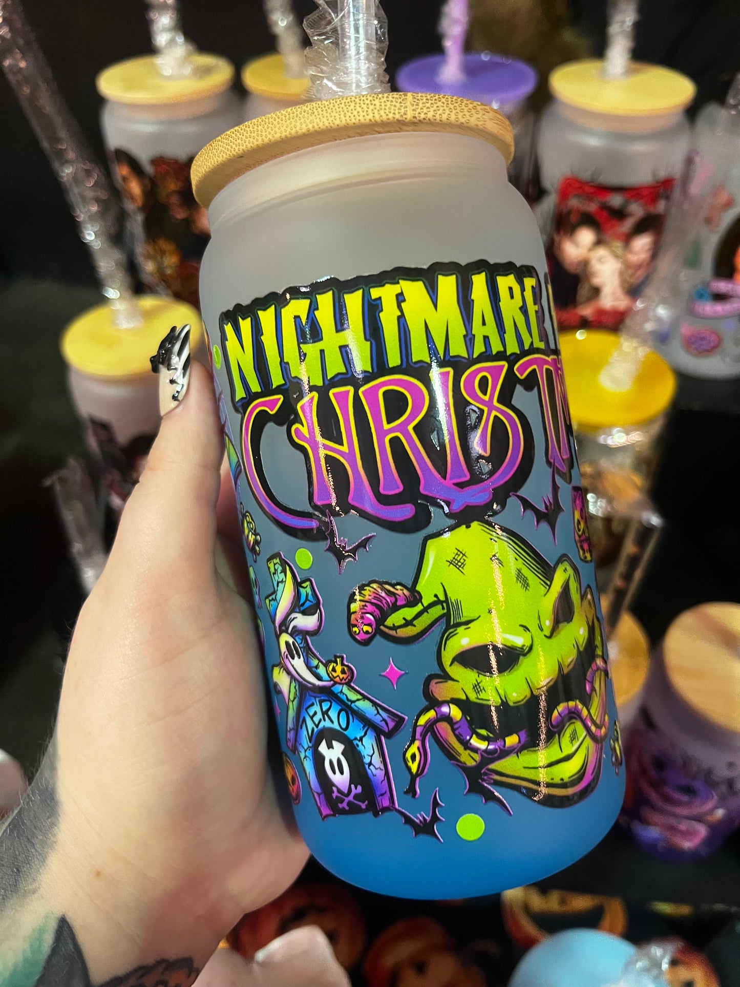 Nightmare Before Christmas Glass Cup