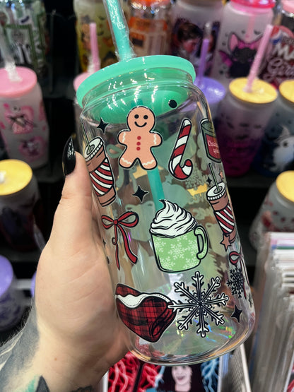 Just A Girl Who Loves Christmas Glass Cup