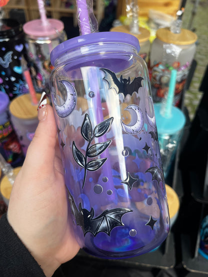 Spooky Bats Glass Cup