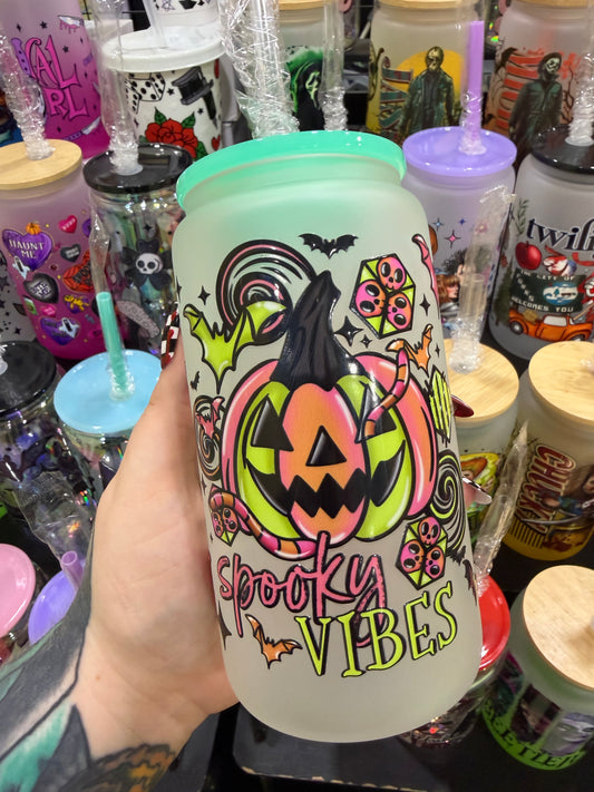 Spooky Vibes Glass Cup