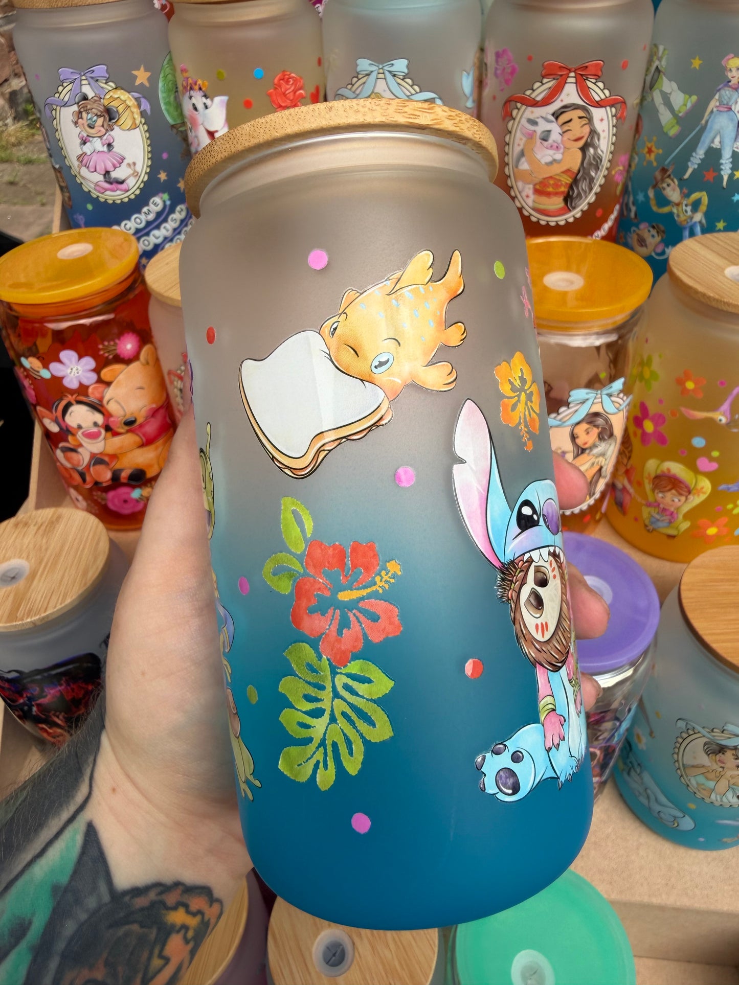 Ohana Means Family Glass Cup