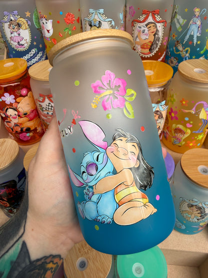 Ohana Means Family Glass Cup