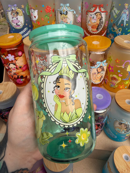 Princess Tiana 16oz Glass Cup