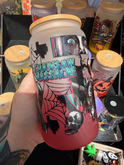 Leatherface 16oz Glass Cup