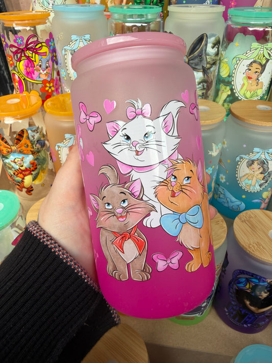 Aristocats Pink Glass Cup