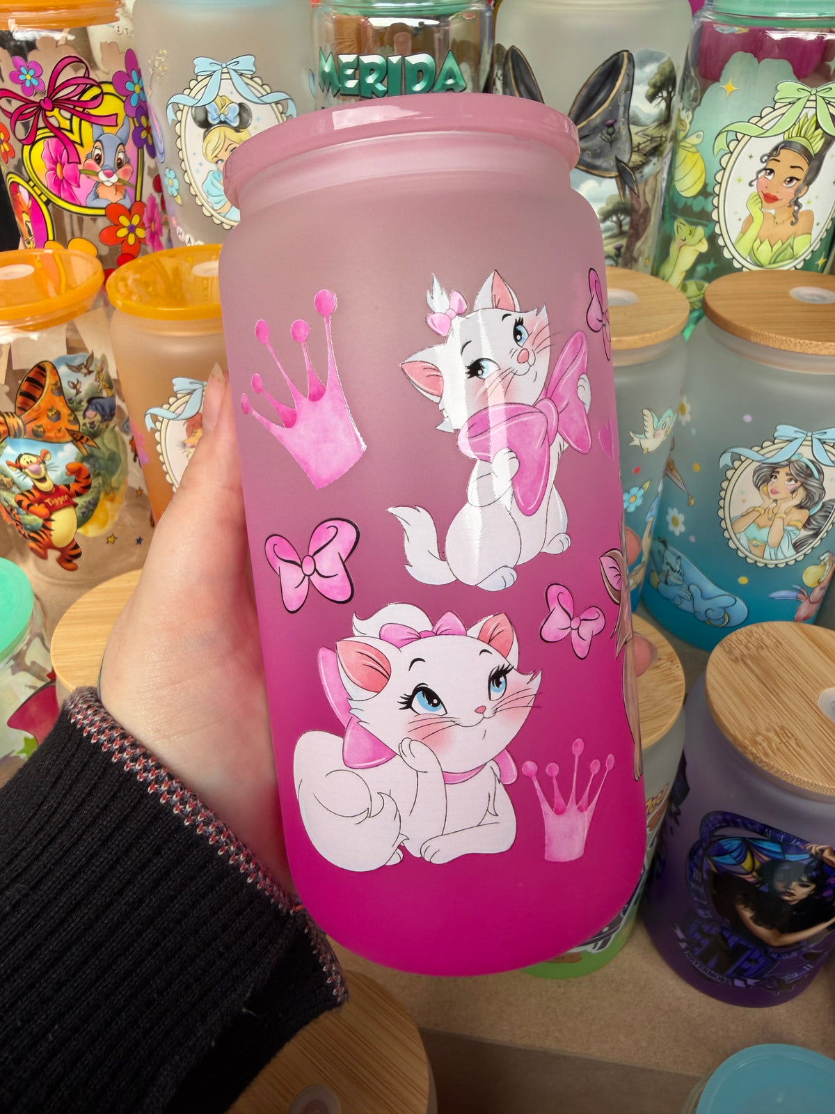 Aristocats Pink Glass Cup