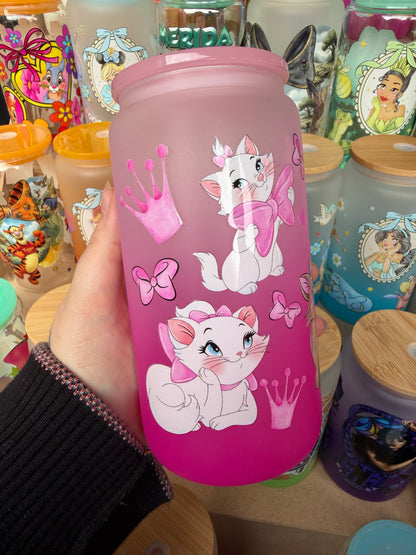 Aristocats Pink Glass Cup