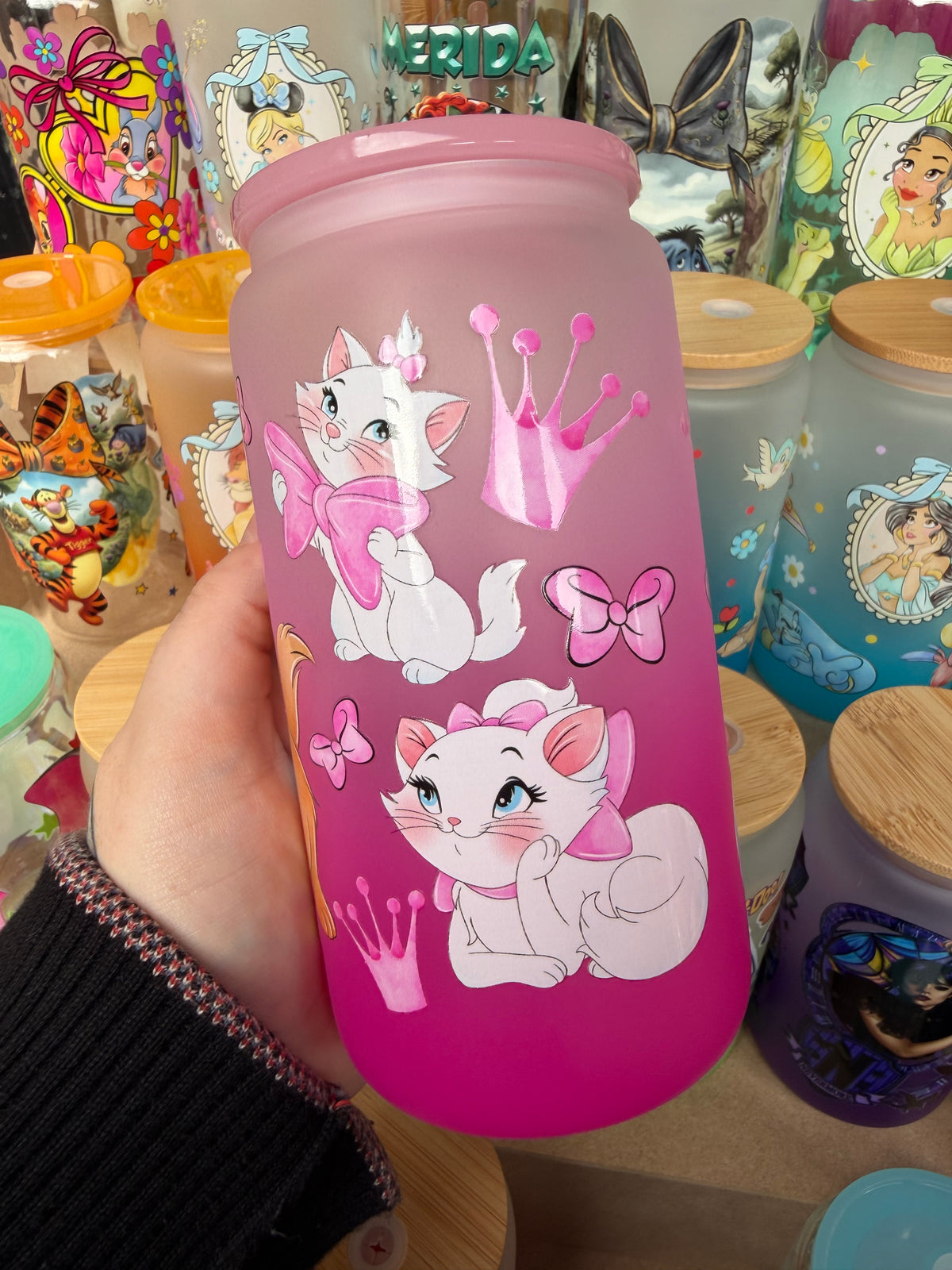 Aristocats Pink Glass Cup