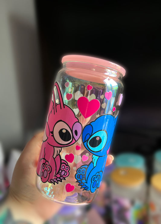 Stitch & Angel Glass Cup