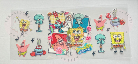 Sponge Bob Wrap Glass Cup