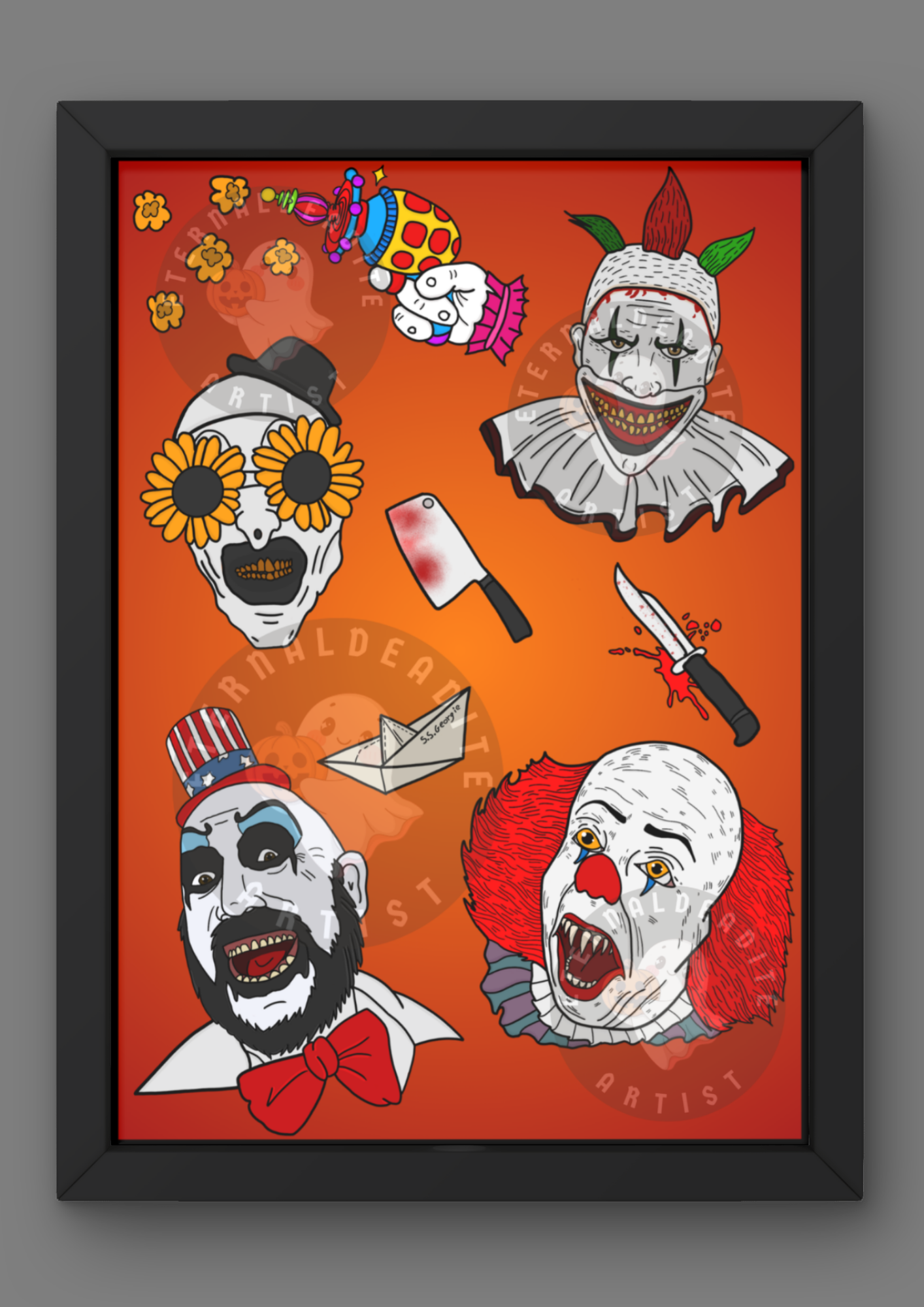 Creepy Clowns Print