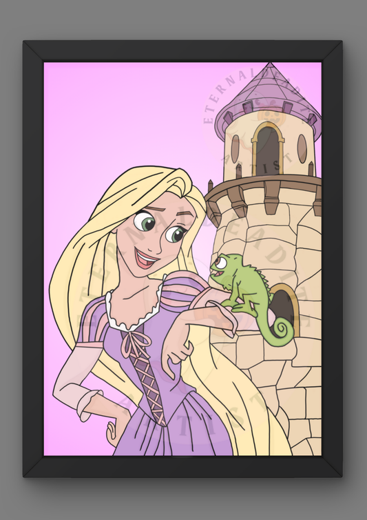 Rapunzel & Pascal Print