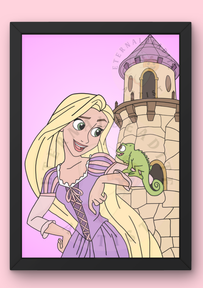 Rapunzel & Pascal Print