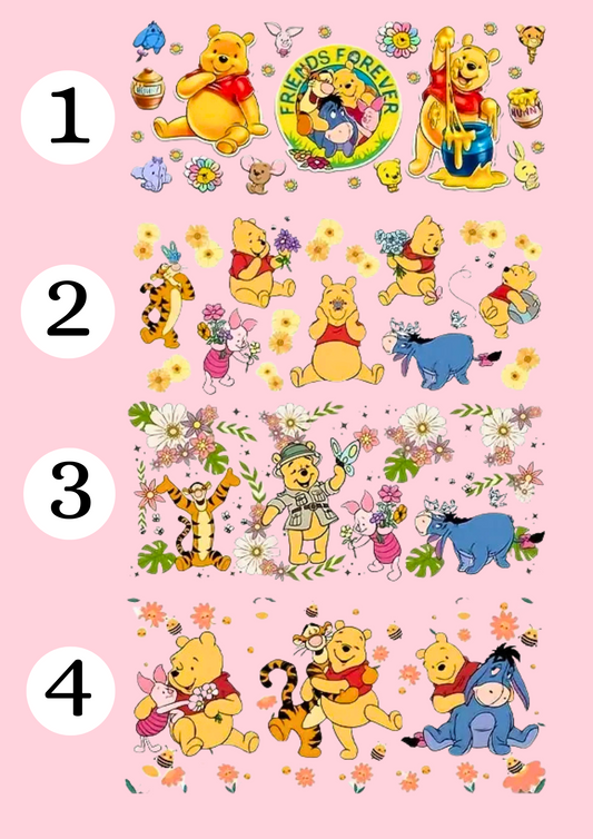 Winnie The Pooh Frosted Glass Cup With Straw Topper